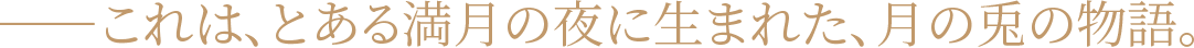 ――これは、とある満月の夜に生まれた、月の兎の物語。